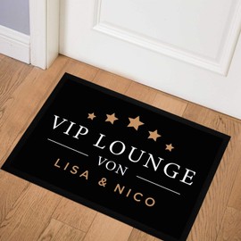 SpecialMe® Doormat with Name VIP Lounge Customisable Non-Slip and Washable White 60 x 40 cm