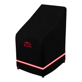 Turtle Life Patio Stackable Chair Cover, Heavy Duty Waterproof Outdoor Furniture Stacking 4-8 Chairs Covers, Anti-Fading Cover for Bar Stool Chair, Black, 26" W x 34" D x 45" H
