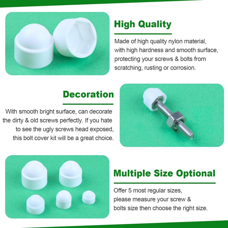 Jeboler Pack of 10 Hexagonal Protective Caps M5, Screw Cover