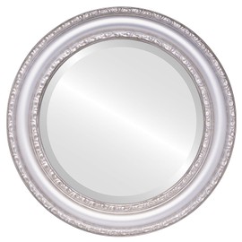 OVALCREST Round Beveled Wall Mirror for Home Decor - Dorset Style - Silver Shade - 18x18 Outside Dimensions