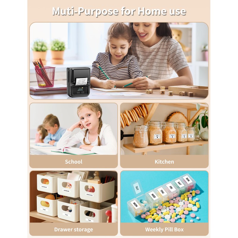 Phomemo M120 Label Printer - Bluetooth Label Maker Machine Compatible