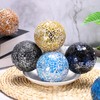 Sourcing Map 3Pcs Decorative Glass Balls, 8cm Gold Tone Mosaic
