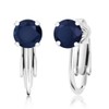 Gem Stone King Women's Natural Sapphire Earrings, 2 Carat, 925