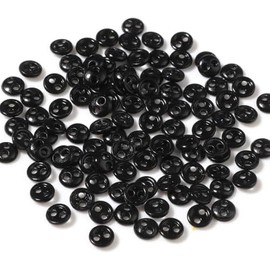 50 Pcs 5mm Black Mini Buttons for DIY Doll Clothes, Round Tiny Buttons, Clothes Scrapbooking Decor Sewing Supplies Small in Size and Light in Weight, Fasteners, Sewing Notions and Supplies, Buttons
