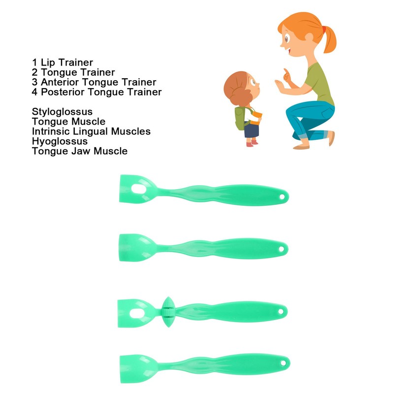 4pcs Tongue Muscle Trainer Improve Flexibility Lateralization Lifting Oral Muscle