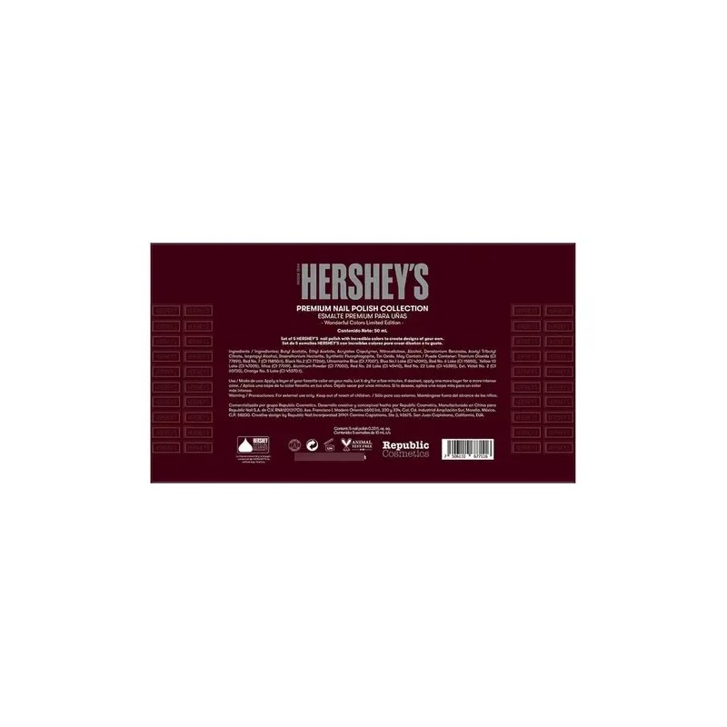 Republic Cosmetics Hershey's Esmalte Premium Para Uñas 5 Pzs