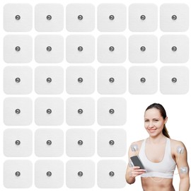 Elektroden Pads 32er Nachkaufset – 50x50mm Selbstklebende Gel-Pads mit 3,5mm Druckknopf, Premium TENS Elektroden für Sanitas & Beurer Geräte, Wiederverwendbar & Hautfreundlich