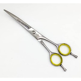 JIM PRO 7" Curved Dog Grooming Scissors with Safety Round Tips, Light Weight Professional Pet Grooming Shears Stainless Steel for Dogs Cats Pets - (SILVER)