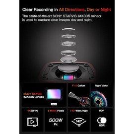 AKEEYO AKEEYO AKY-710S Motorcycle/Bike Camera 4K 28fps, 2K 55fps, Wide-Angle 142°, IP67, 5MP, Loop & Emergency Recording, Parking Monitor, Bicycle,Outdoor Sports, Rechargeable, 64GB Card Included