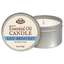 Fabulous Frannie Easy Breathzy All-Natural Soy Candles Cotton Wick High Pure Essential Oil Scent 40 Hours Burn Time Gift for Women & Men 6 Ounce (Pack of 1)