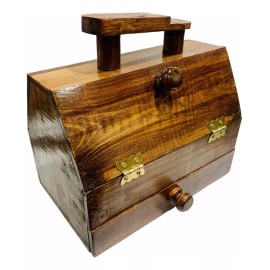 Lux-z Cajón Fino De Madera Bolero Grande Limpiar Lustrar Calzado
