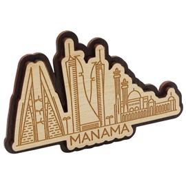 Printtoo Souvenir Engraved Wooden Manama Bahrain City Fridge Magnet Home Decorative