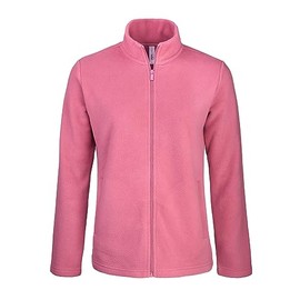 Sofra Women's Polar Fleece Full Zip Up Winter Jacket (M, D.ROSE)
