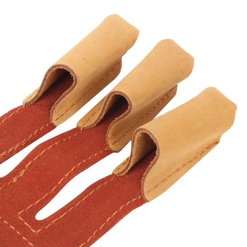 Outdoor Three Finger Guard Glove Traditional Recurved Bow Shooting Archery