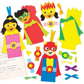 Baker Ross FE402 Star Hero Bookmark Kits - Pack of 5, Make Your Own Book Mark for Creative Arts and Crafts Projects, and Learning to Read