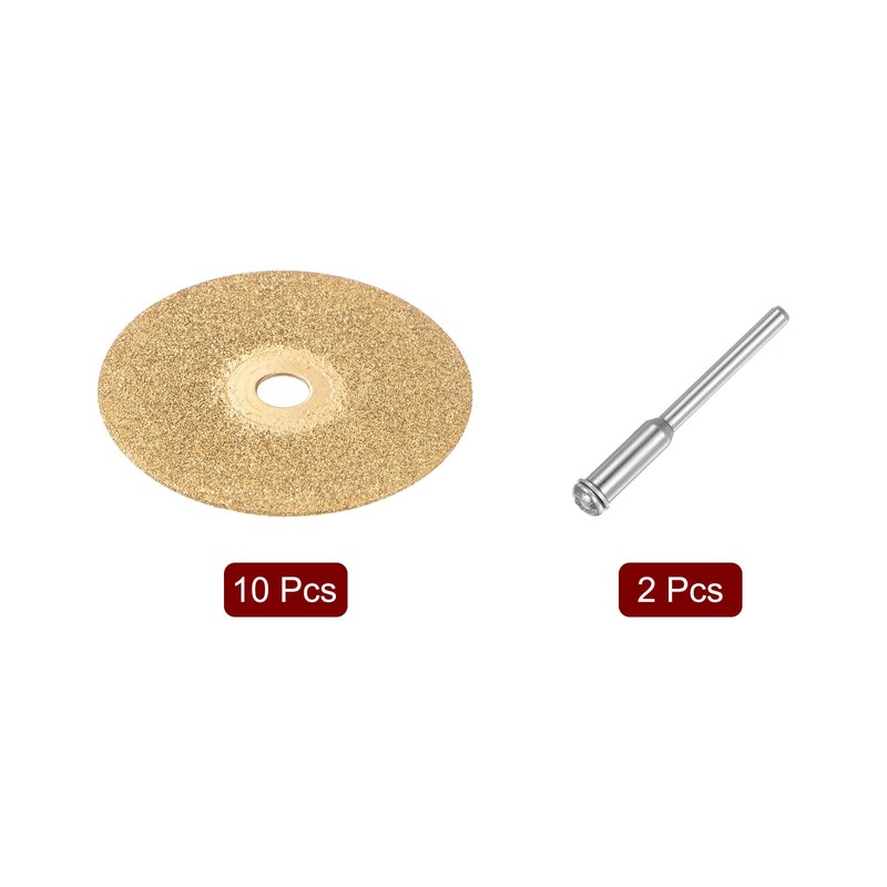 sourcing map 10pcs Diamond Cutting Wheel 22mm Titanium Coating Cut