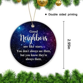 Christmas Ornament 2023 Round Christmas Keepsake Christmas Tree Ornaments 2.95in - Good Neighbors are Like Stars Keepsake Ornament