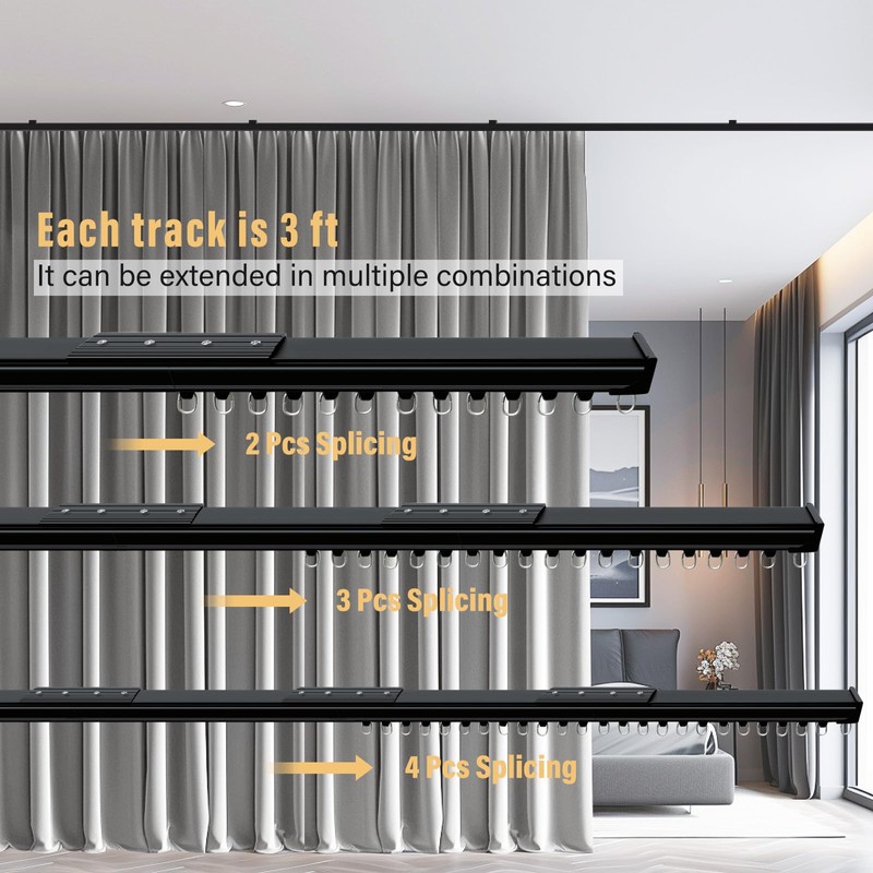 Hoeflife Ceiling Curtain Track, Curtain Track Ceiling Mount, Room Divider