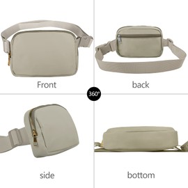 VOROLO Fanny Pack Christmas Gift For Women And Men Crossbody Bag Belt Bag Bum Bag with Adjustable Strap for Sports Wood Grey