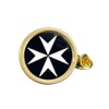 St John Ambulance Cross (C) Gold Plated Domed Lapel Pin