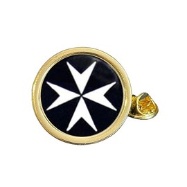 St John Ambulance Cross (C) Gold Plated Domed Lapel Pin Badge in Gift Bag