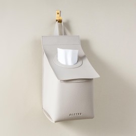 OLETHA Square Tissue Box Cover - Compatible with Kleenex & Puffs Tissues Cube Boxes - Aesthetic Space-Saving Holder for Bathroom, RV, Office & Desk - Light Taupe