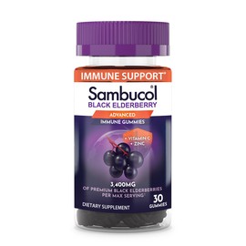 Sambucol Sambucol Black Elderberry Gummies - Elderberry with Zinc and Vitamin C for Adults, Sambucus Elderberry Gummies, Immune Support Gummies - 30 Count