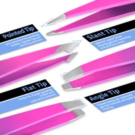 TsMADDTs Eyebrow Tweezer Set, TsMADDTs 6PCS Tweezers Set for Women, Precision Tweezer for Eyebrows with Curved Scissor for Ingrown Hair, Hair Plucking Daily Beauty Tools (Pink&Purple)