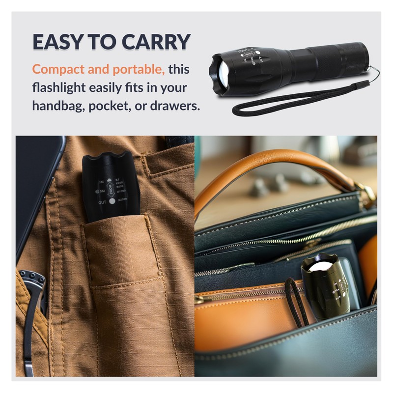 ‎Newhouse Lighting High-Lumen Tactical Flashlight FLSHTCH, Powerful Battery-Powered Camping Essential,