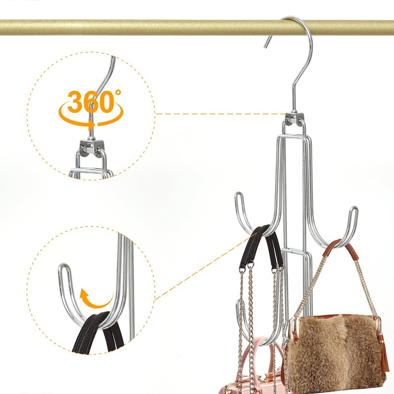 Baoswi 1 Pack Purse Organizer for Closet, 4-Tier Hanging Bag