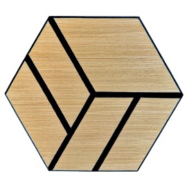 New Motifs Hexagon 3D Wood Veneer Honeycomb Cutout for Wall Decor Panels with Adhesive