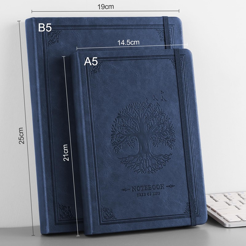 RETTACY Thick Lined Journal Notebook, A5 Hardcover Leather Journal With