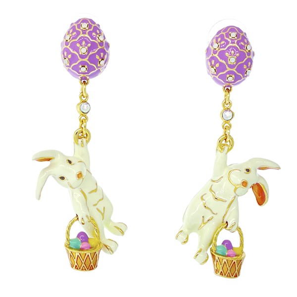 Adorable Easter Bunny and Egg Earrings Ritzy Couture DeLuxe -