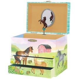 Giggle & Honey Musical Horse Jewelry Box for Girls - Kids Dancing Horse Music Box with Mirror, Horse Gifts for Little Girls, Childrens Birthday Gift, Ages 3-10