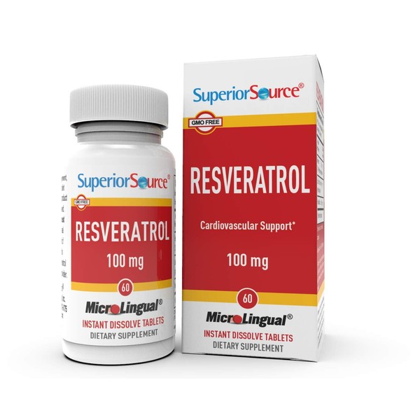 Superior Source Resveratrol Nutritional Supplements, 100 mg, 60 Count