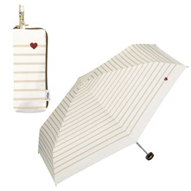 [2025] Wpc. 801-15367-102 Parasol Blackout Heart Embroidered Border Mini Off <100% Light Shading Ratio / 100% UV Reduction / UPF 50+ / Thermal Blocking/Rain / Sun / Rain / Sun / Rain / Folding