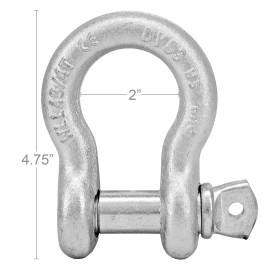 CALHAWK New 3/4" Steel Screw Pin Anchor Bow Shackle - WLL 4 3/4 Ton