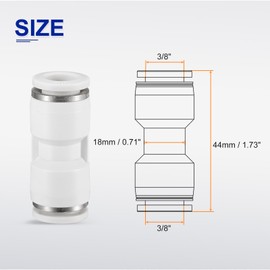 sourcing map Push to Connect Fittings 3/8" OD x 3/8" OD Straight Pneumatic Connector Zinc Alloy Quick Connect Union Two-Way Fittings for Semi Truck Trailers Air Brake System, White