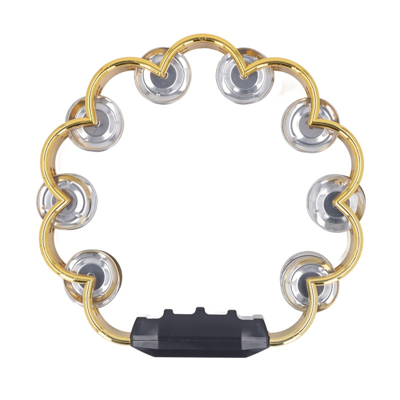 Tambourine Double Row Floral Design Percussion Jingles Hand Instrument for