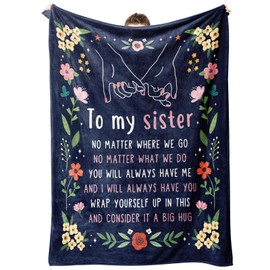 Niyewsor Sister Gifts from Sister, Gifts for Sister Blanket, Birthday Gifts for Sister, Sister Gifts for Valentines Mothers Day, to My Sister Gifts Throw Blanket 60" x 50"