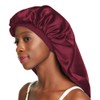 Awefeel Large Braids Satin Bonnet Jumbo Sleep Cap Red