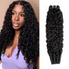 Extensiones de cabello humano rizado birmano con ondas al agua,