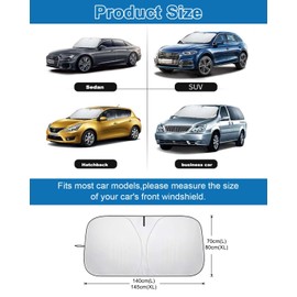 NebulaGlam Sonnenschutz Auto Frontscheibe, Auto Sonnenschutz Frontscheibe Innen, Frontscheibenabdeckung Baby, Sonnenblende Vorne, für Sommer Selbsthaftend UV Hitzeschutz Plane Faltbar (XL)
