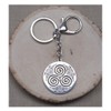 Key Ring Bag Jewellery Medallion Symbol Triskel Stainless Steel Silver