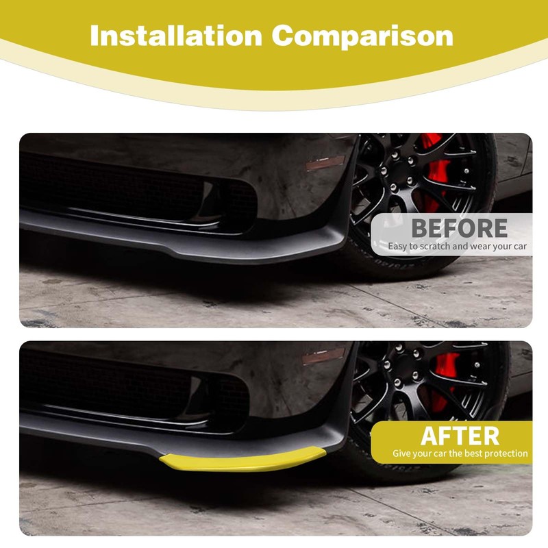 PDKLIN for Challenger Front Bumper Lip Splitter Protector Cover Trim