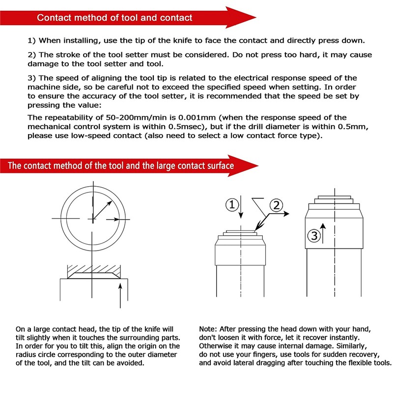 Z Axes Touch Tool Setter Normally Closed CNC Tool Setting