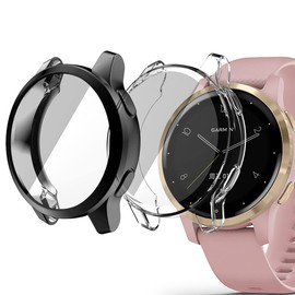 HOMTERN 2-Pack Cases Compatible with GARMIN Venu 2/Venu 2S And Vivoactive 4/Vivoactive 4S - 40mm/45mm, Flexible TPU Full Cover Shockproof Scratch-Proof Protector Case