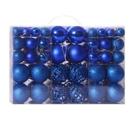 Ragyzity 100PCS Christmas Baubles Shatterproof, 3/4/6cm Xmas Tree Hanging Baubles Balls Decorations Set, Christmas Balls Ornaments Hanging Decorfor Xmas Holiday Party Home Decorations (Blue)