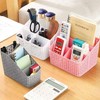 Cobenga 4 Pack Divided Storage Baskets, Grey Cosmetic Box Organiser,