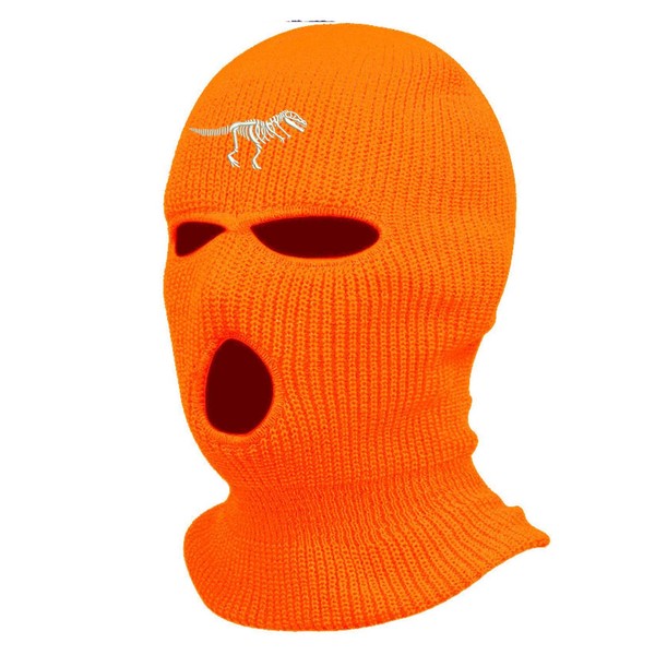 Dinosaour Skeleton Ski Mask Embroidered Dino Three Hole Mask Skull